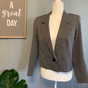 VINTAGE 80 CROP Blazer Herringbone Made in USA 6